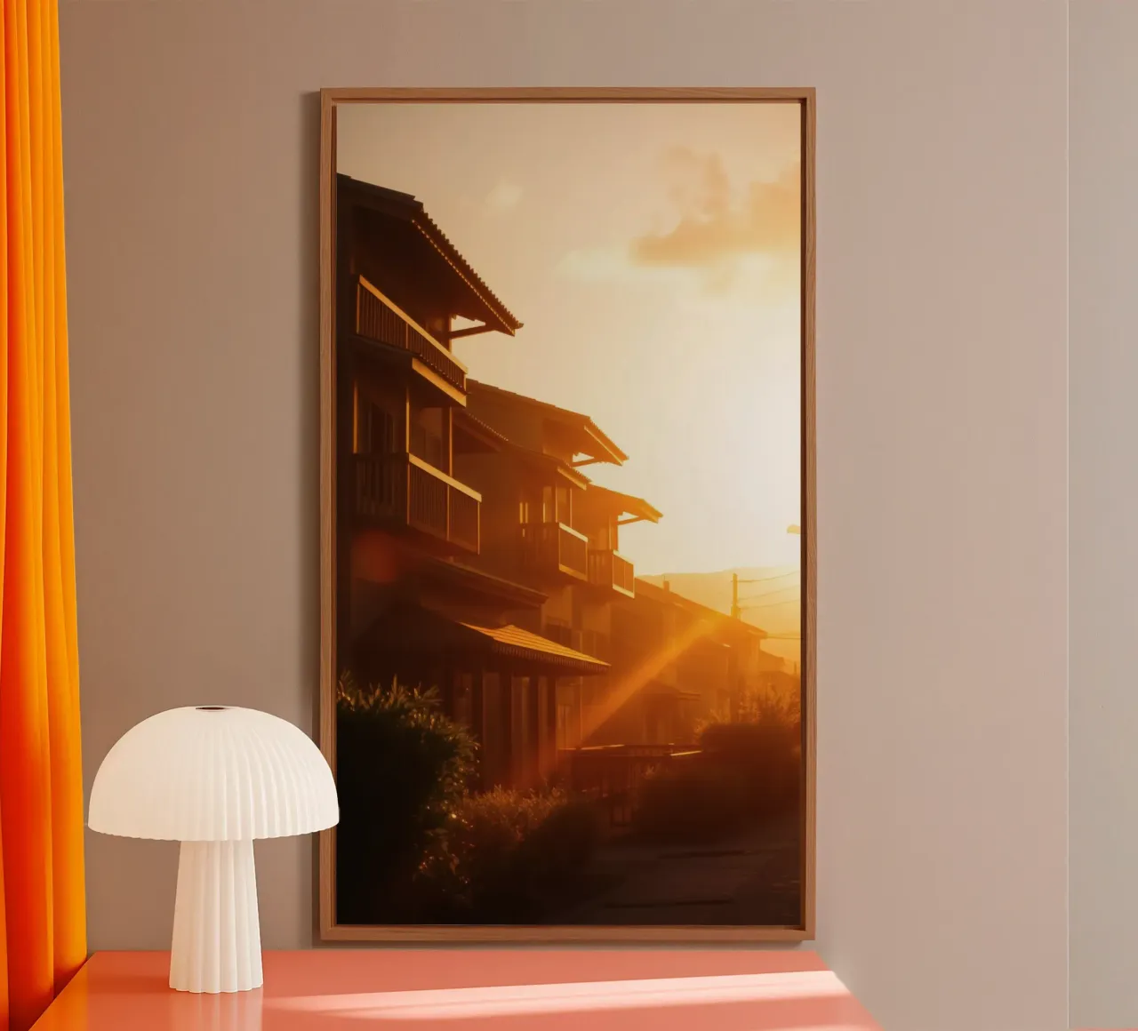Beautiful sunset illuminating residential homes forex plate by DesignDoodle