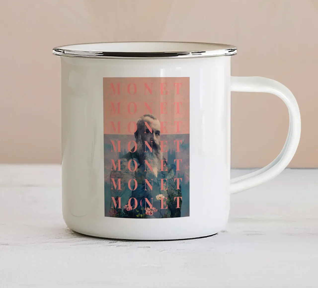 for Claude Monet tazza in smalto da Frank Moth
