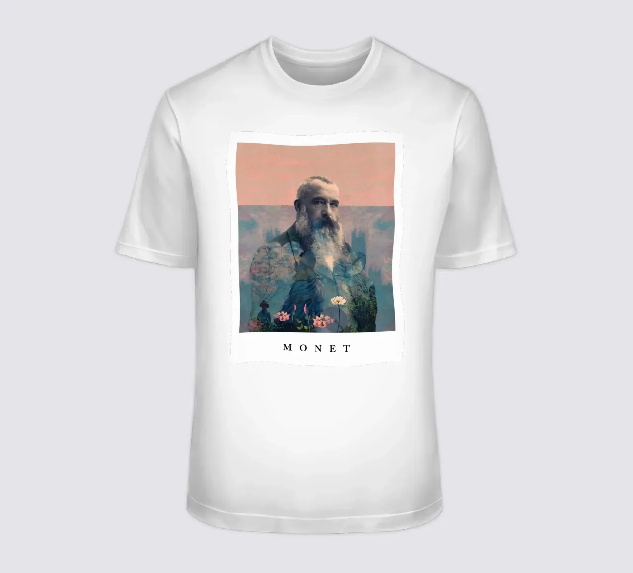 for Claude Monet with border t-shirt da Frank Moth