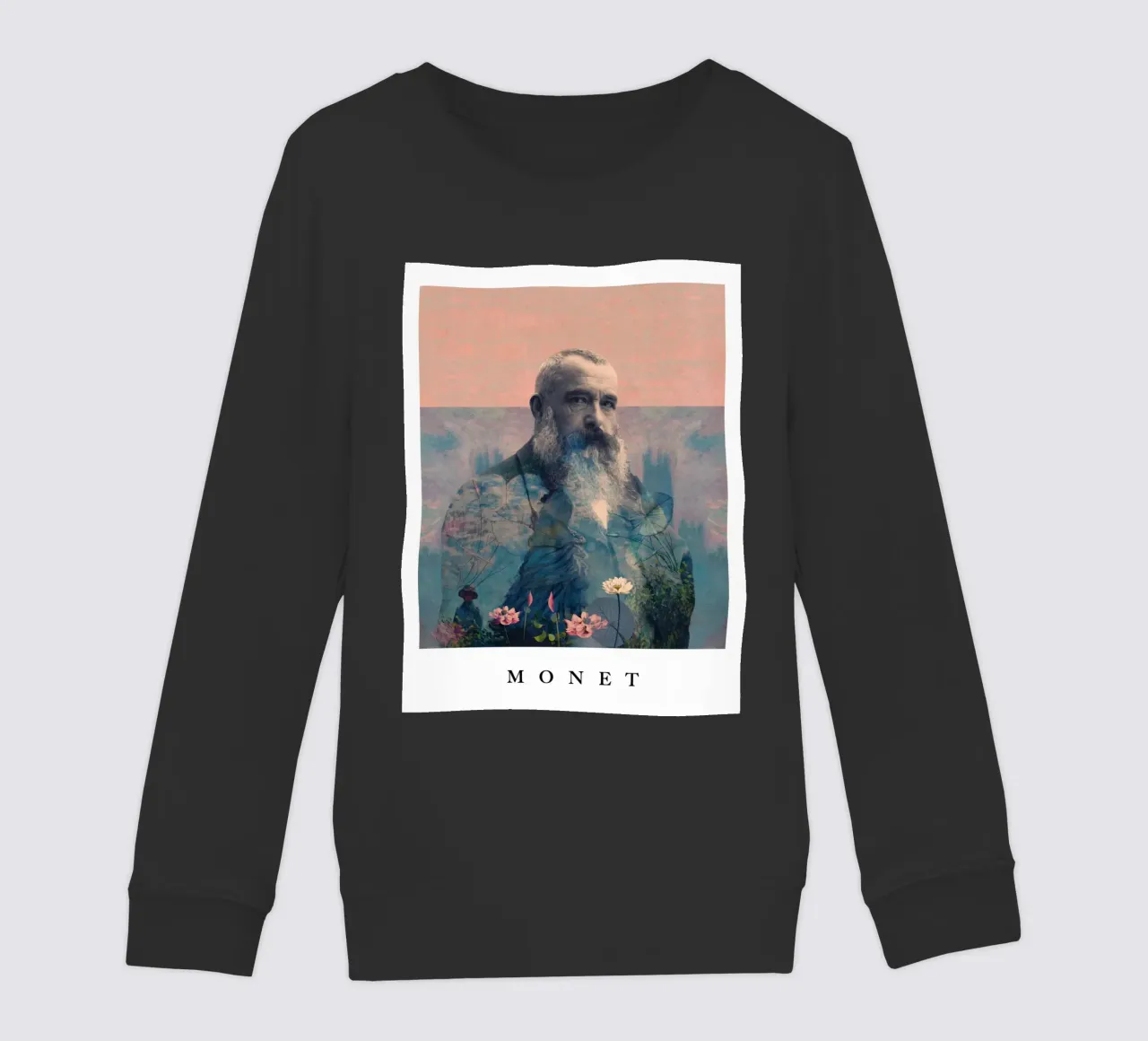 for Claude Monet with border felpa bambino da Frank Moth