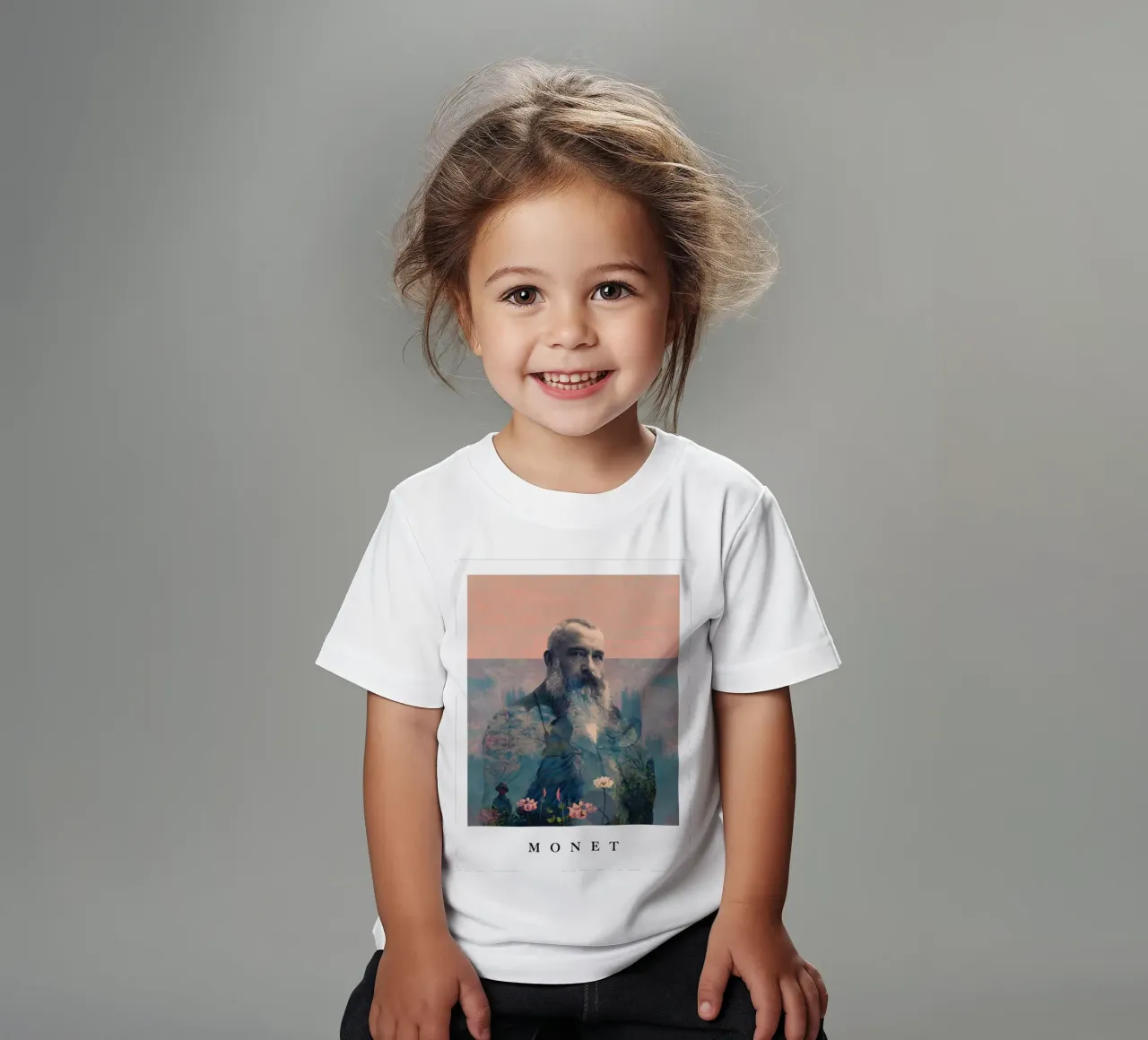 for Claude Monet with border t-shirt bambini da Frank Moth