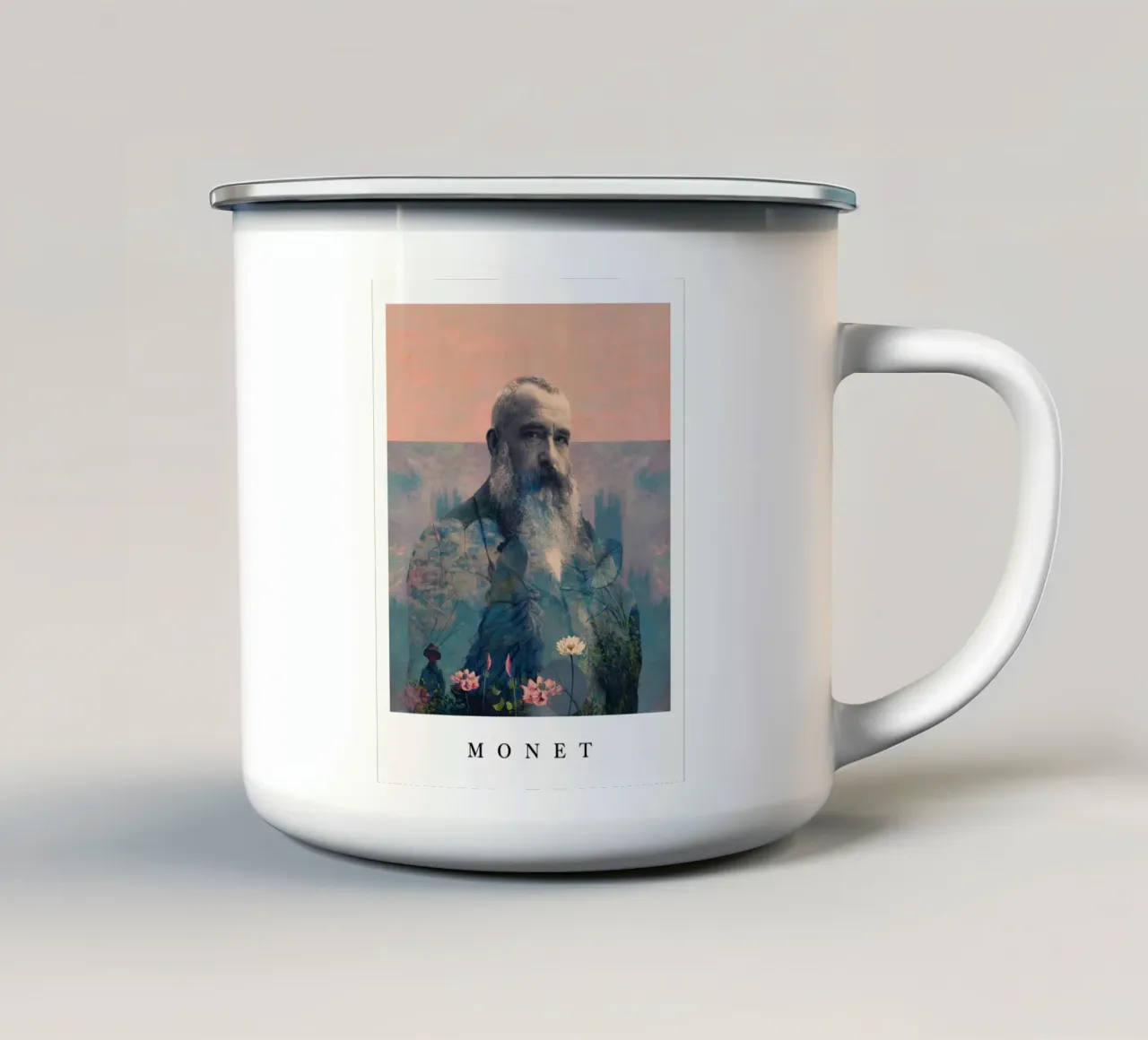 for Claude Monet with border tazza in smalto da Frank Moth