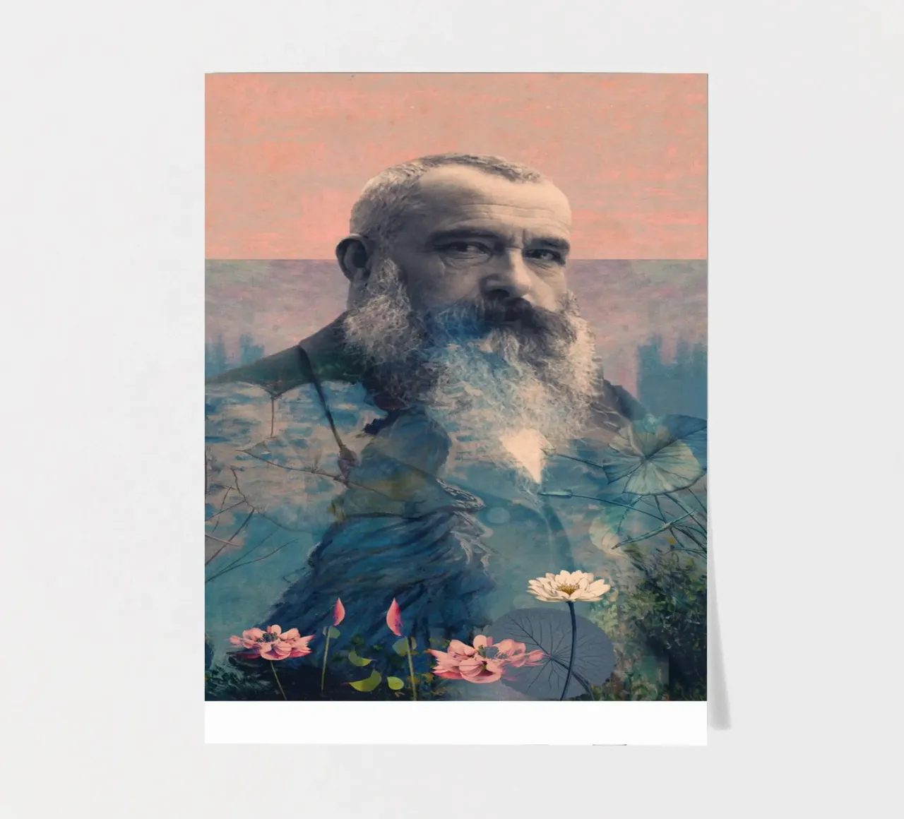 for Claude Monet with border foglio adesivo da Frank Moth