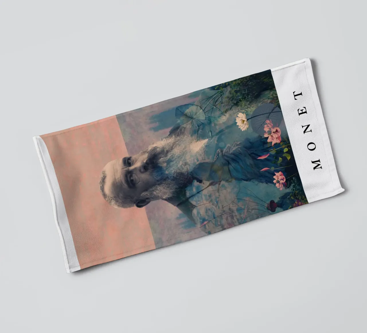 for Claude Monet with border asciugamano da bagno da Frank Moth