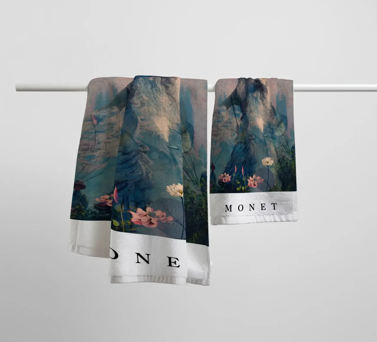 for Claude Monet with border asciugamano da bagno da Frank Moth