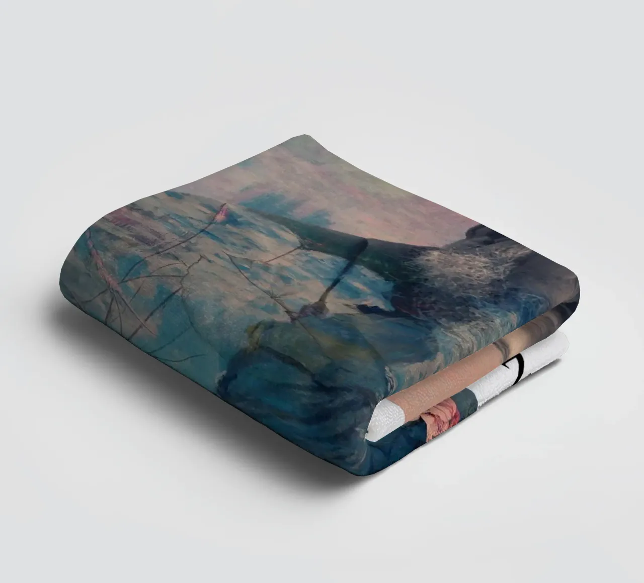 for Claude Monet with border asciugamano da bagno da Frank Moth