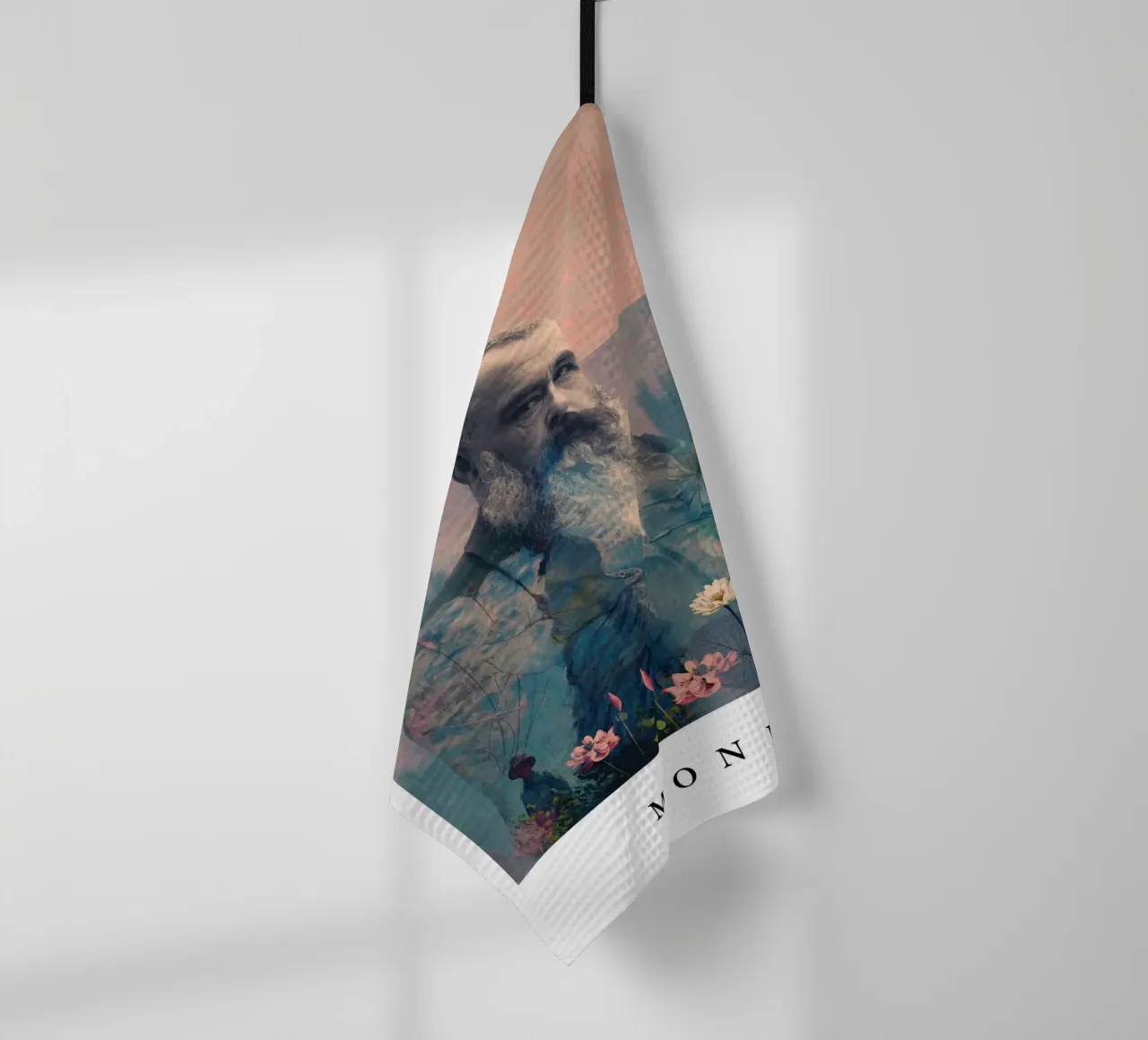 for Claude Monet with border canovaccio da cucina da Frank Moth