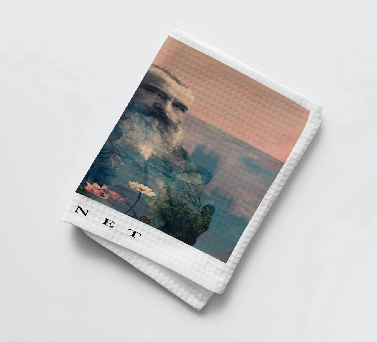 for Claude Monet with border canovaccio da cucina da Frank Moth