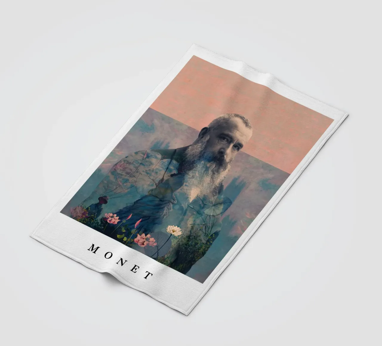 for Claude Monet with border coperta in pile da Frank Moth