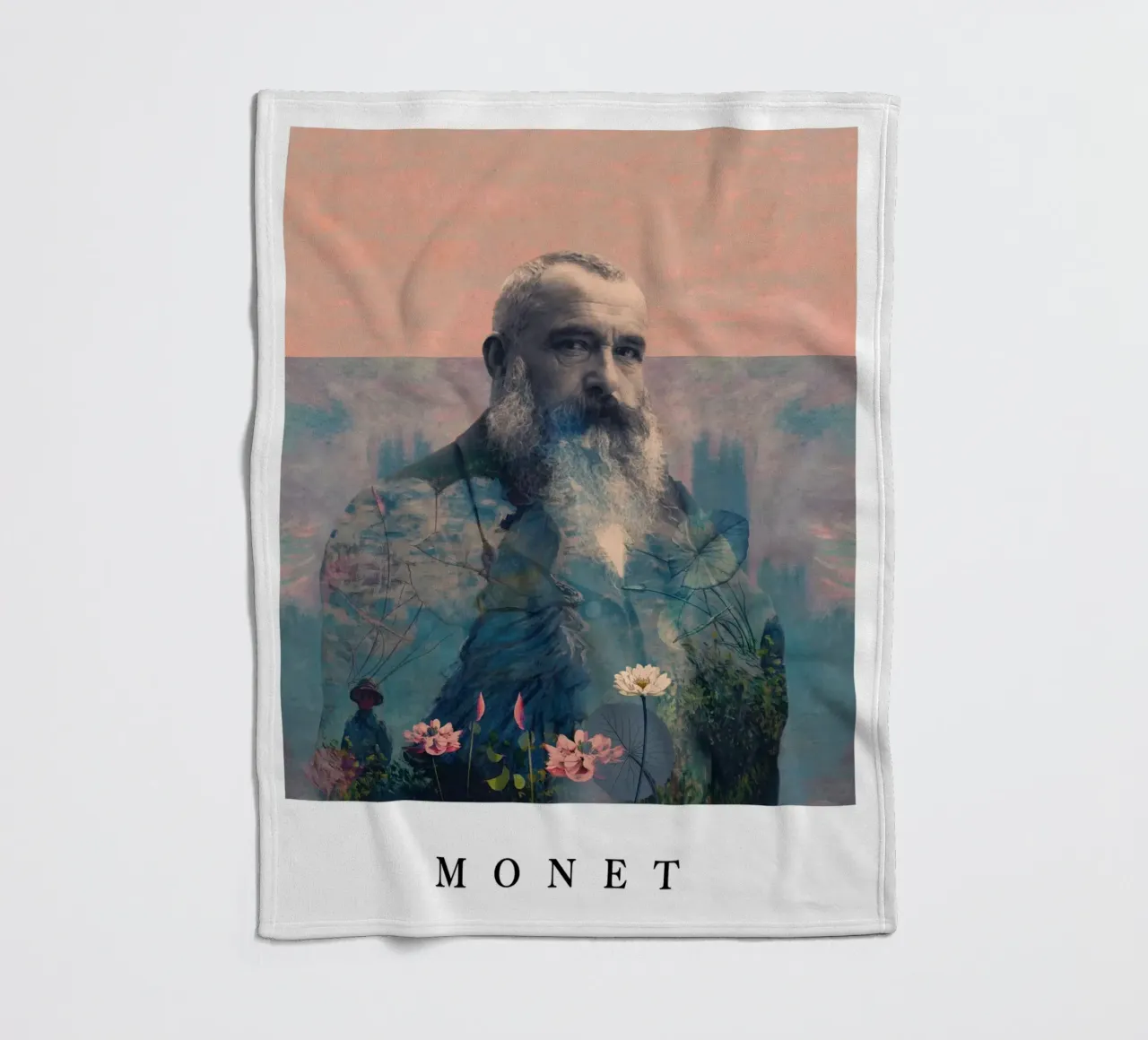 for Claude Monet with border coperta in pile da Frank Moth