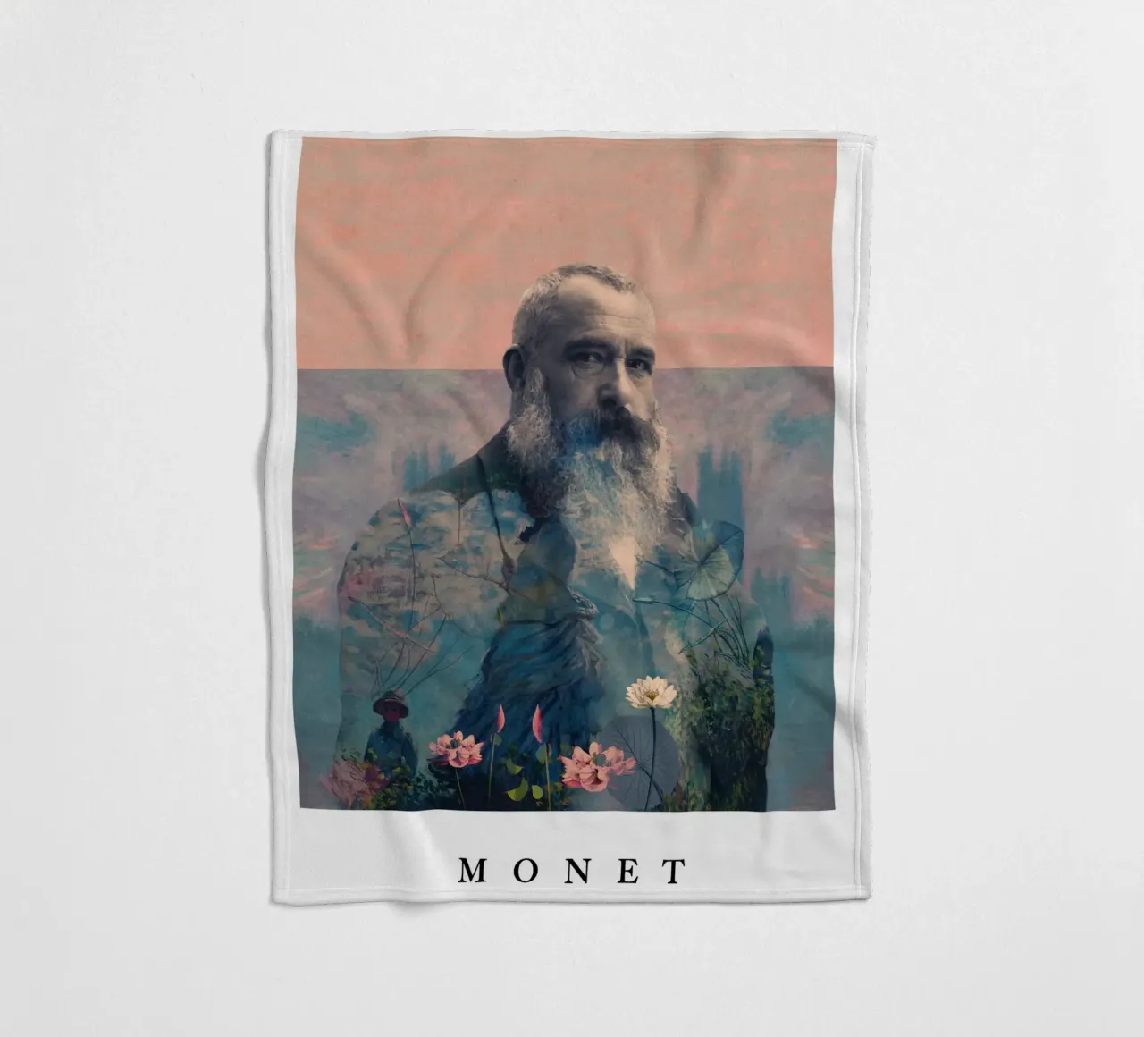 for Claude Monet with border coperta in pile da Frank Moth