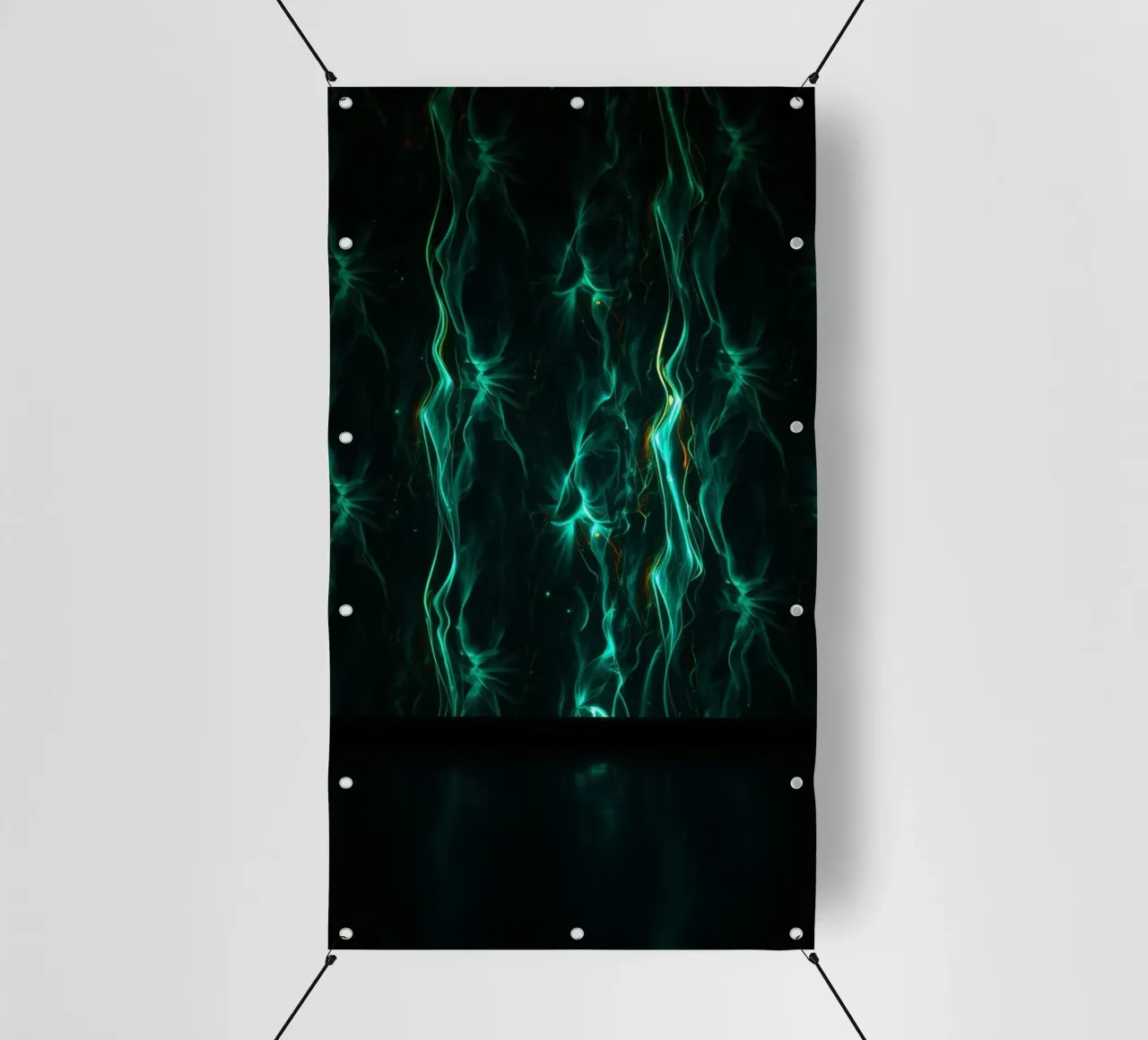 Papier peint abstrait représentant des vagues sarcelles lumineuses bâche pvc de DesignDoodle