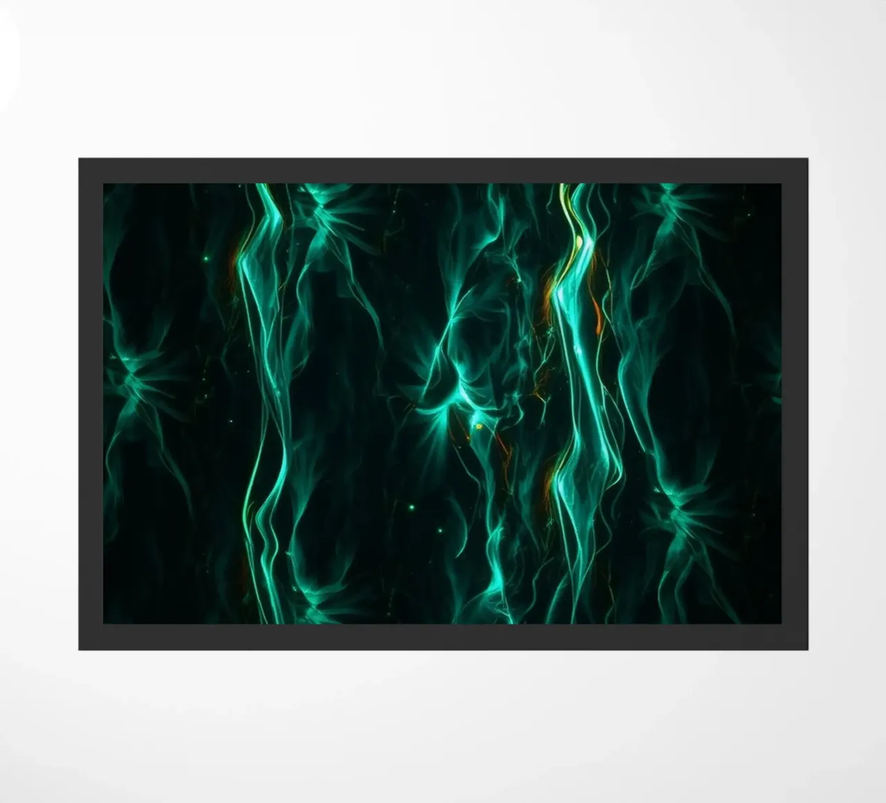 Carta da parati astratta con onde color verde acqua zerbino da DesignDoodle
