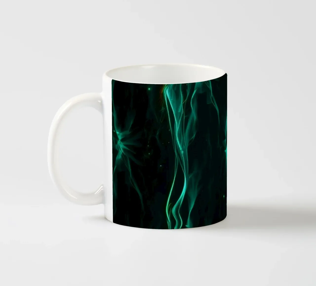 Papier peint abstrait représentant des vagues sarcelles lumineuses mug en céramique de DesignDoodle