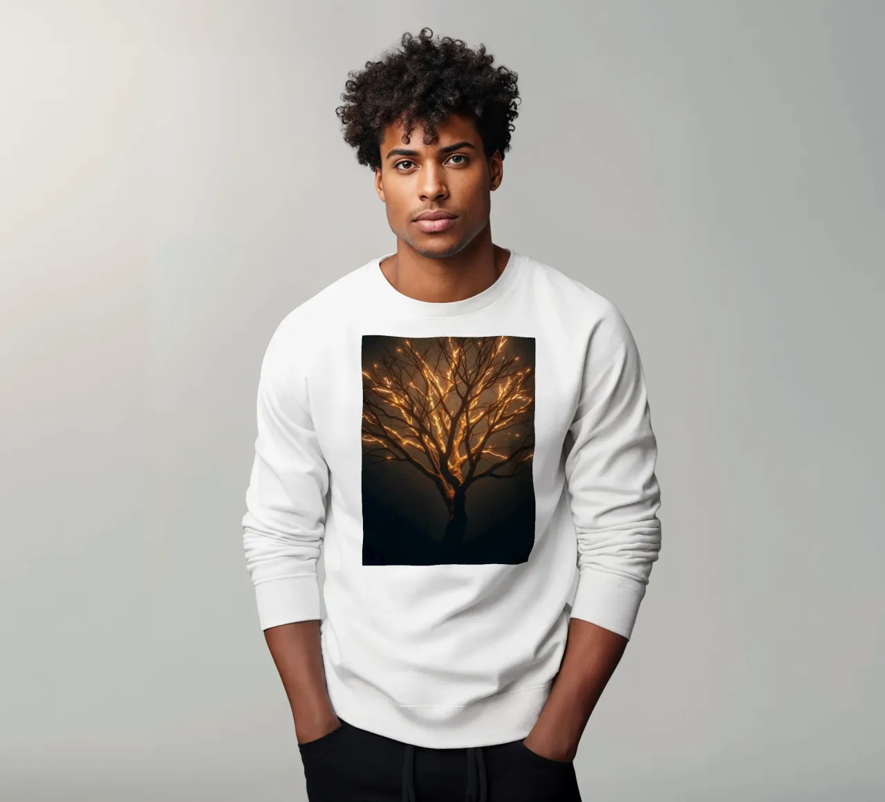 Hell beleuchtete Baumzweige schaffen eine fesselnde Abstraktion Sweatshirt von DesignDoodle