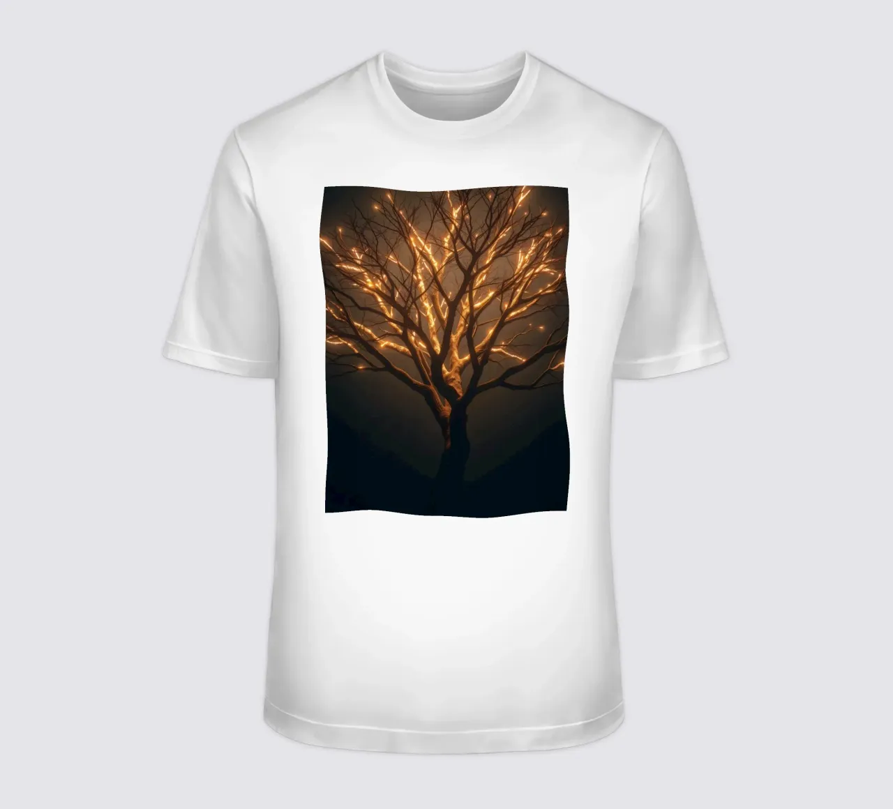 Brightly lit tree branches create a captivating abstract t-shirt by DesignDoodle