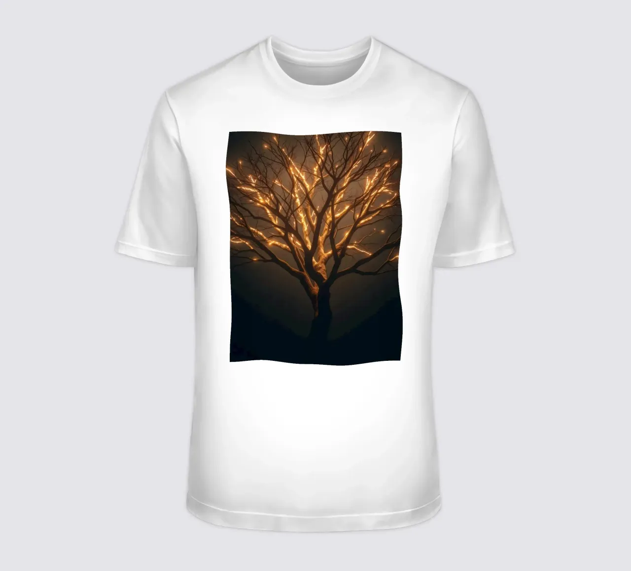 Brightly lit tree branches create a captivating abstract t-shirt by DesignDoodle
