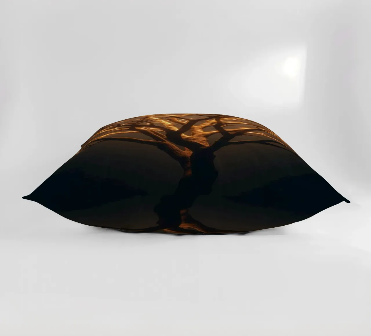 Brightly lit tree branches create a captivating abstract decorative cushion by DesignDoodle