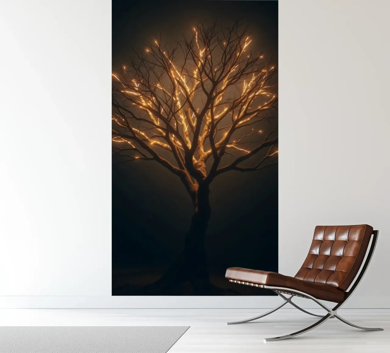 Brightly lit tree branches create a captivating abstract photo wallpaper by DesignDoodle