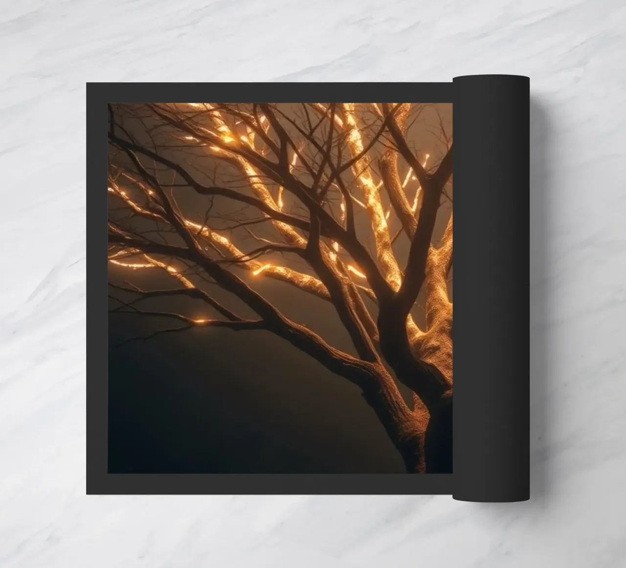 I rami di un albero illuminati creano un astratto accattivante zerbino da DesignDoodle