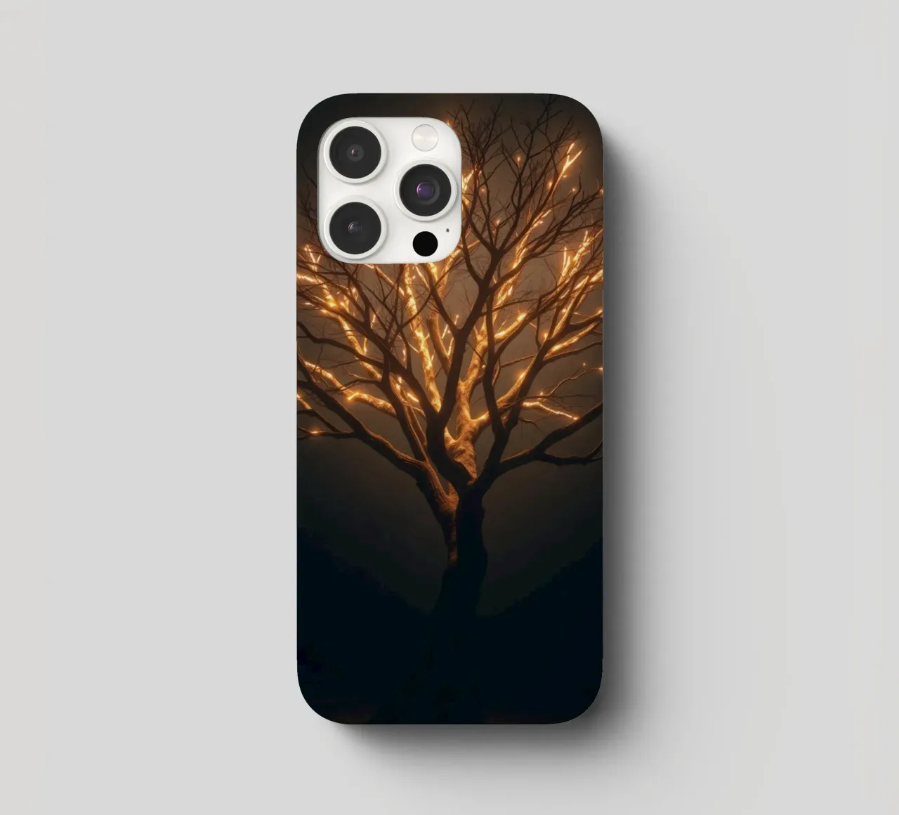 Hell beleuchtete Baumzweige schaffen eine fesselnde Abstraktion iPhone Hülle von DesignDoodle