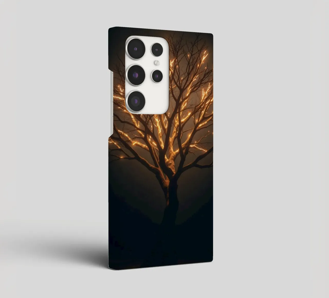 Brightly lit tree branches create a captivating abstract samsung phone case by DesignDoodle