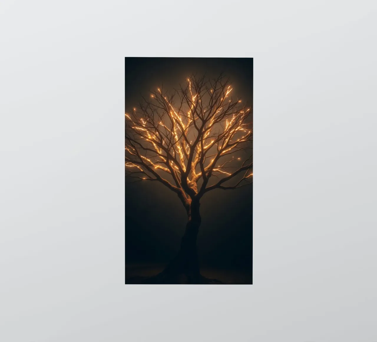 Brightly lit tree branches create a captivating abstract sticker by DesignDoodle