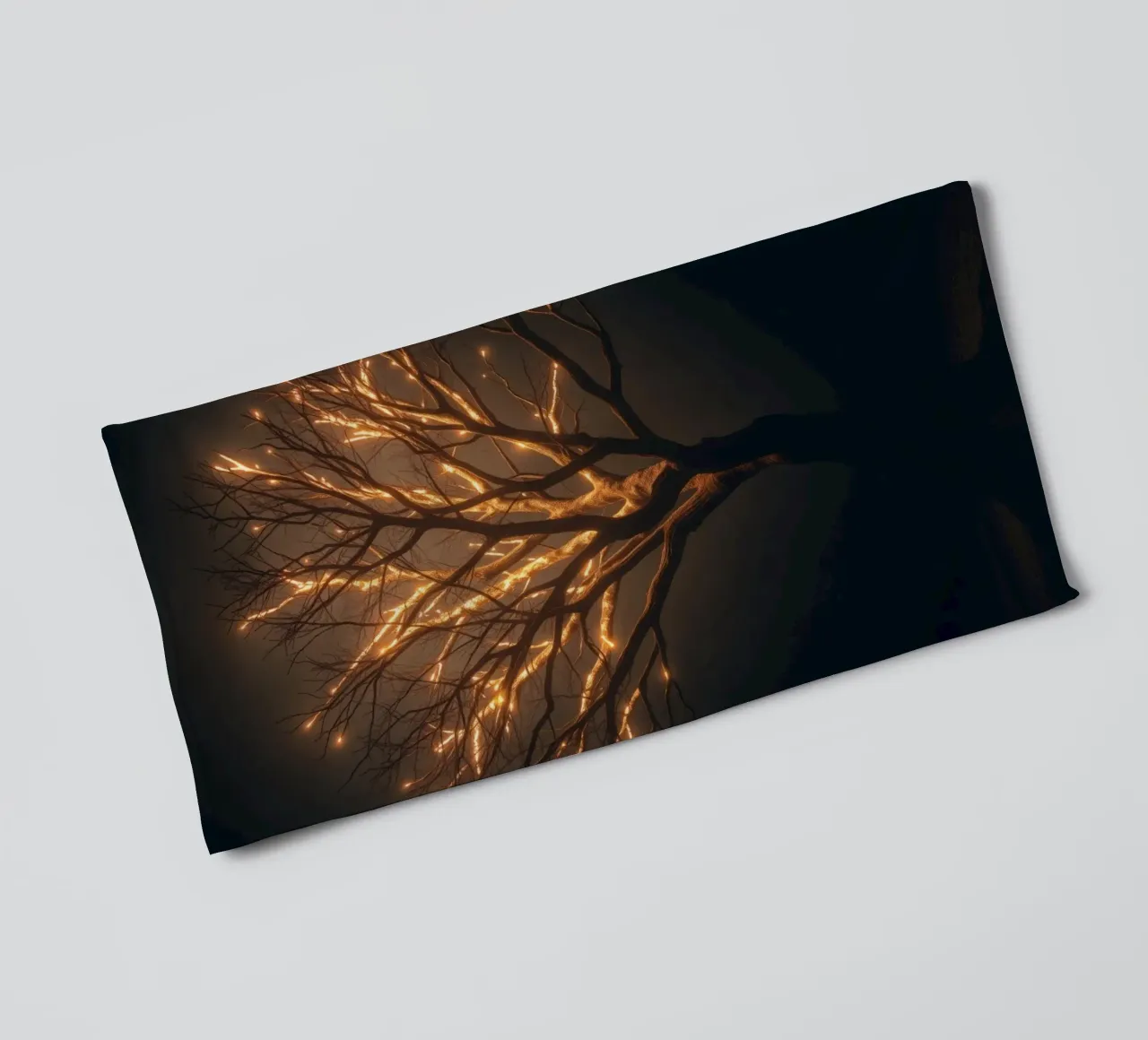Brightly lit tree branches create a captivating abstract towel by DesignDoodle