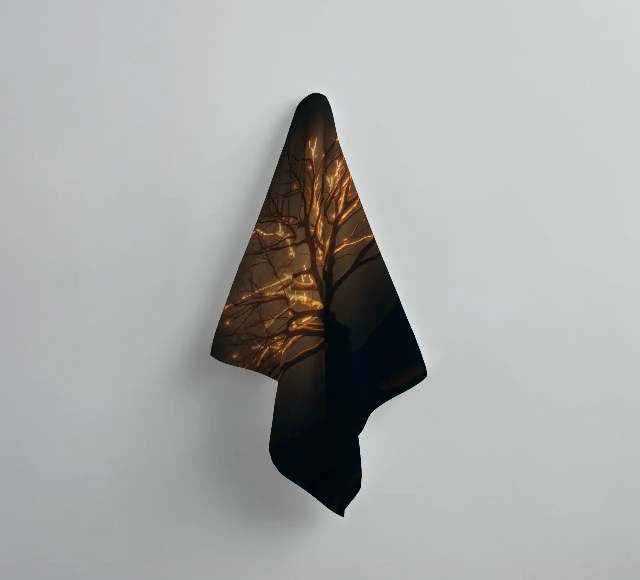 Brightly lit tree branches create a captivating abstract towel by DesignDoodle
