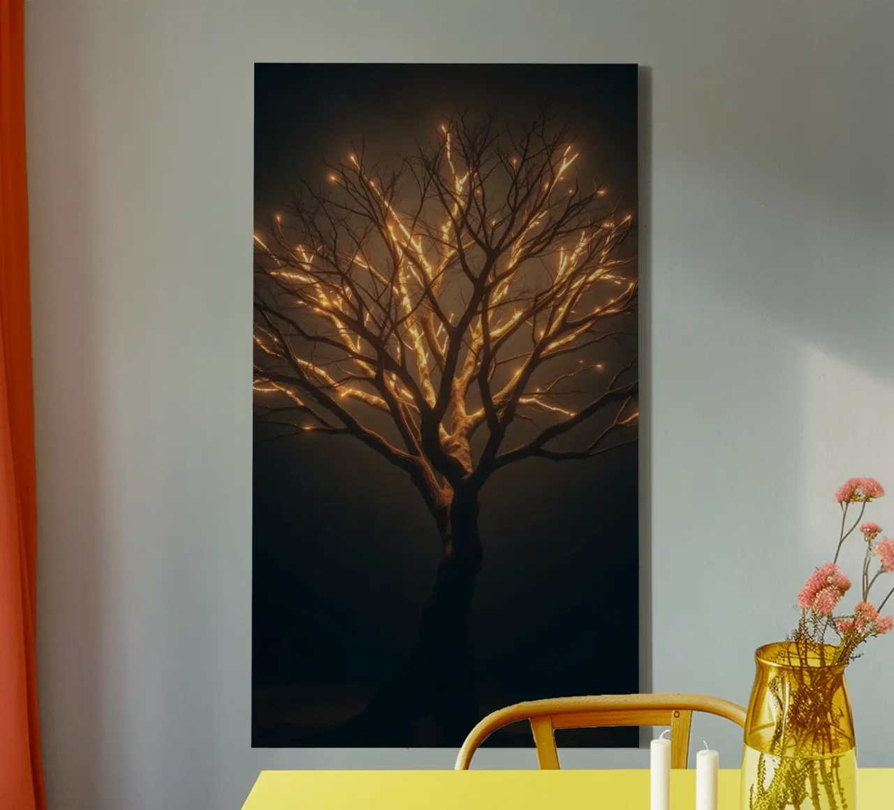 Brightly lit tree branches create a captivating abstract canvas by DesignDoodle