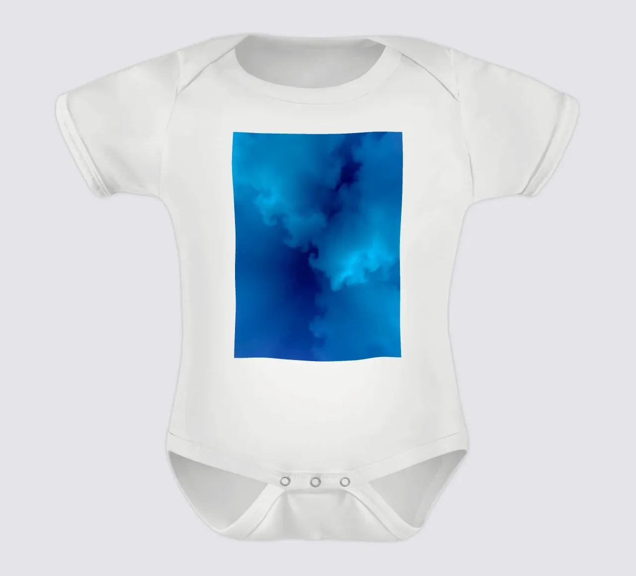 Soft blue abstract wallpaper creating a serene and calming short-sleeve baby romper by DesignDoodle