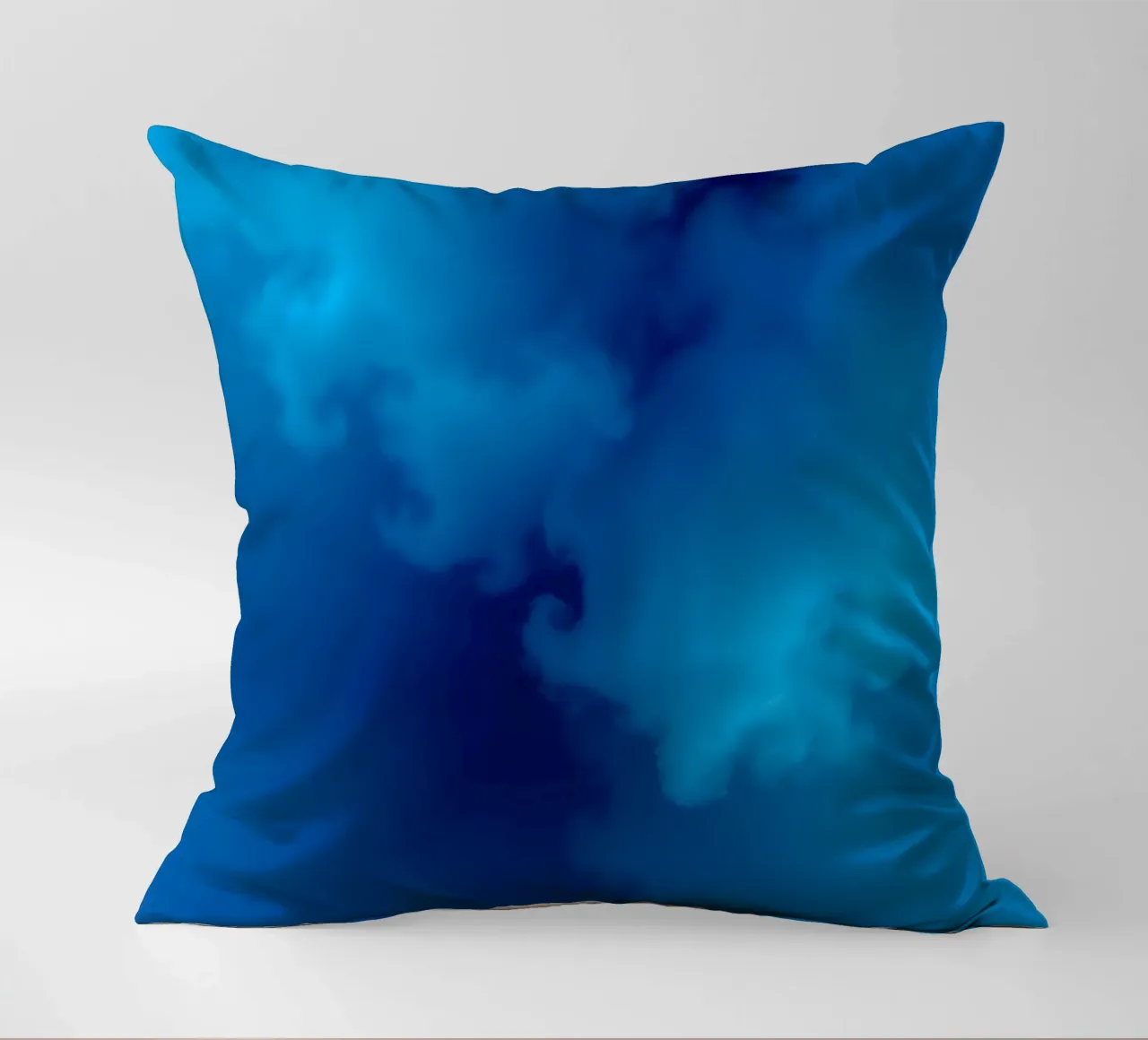 Soft blue abstract wallpaper creating a serene and calming decorative cushion by DesignDoodle