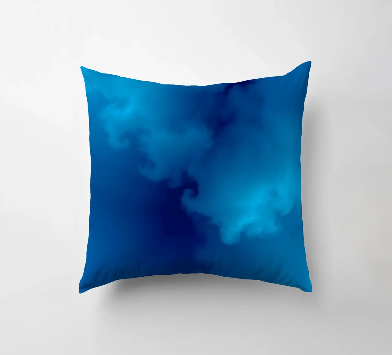 Soft blue abstract wallpaper creating a serene and calming decorative cushion by DesignDoodle