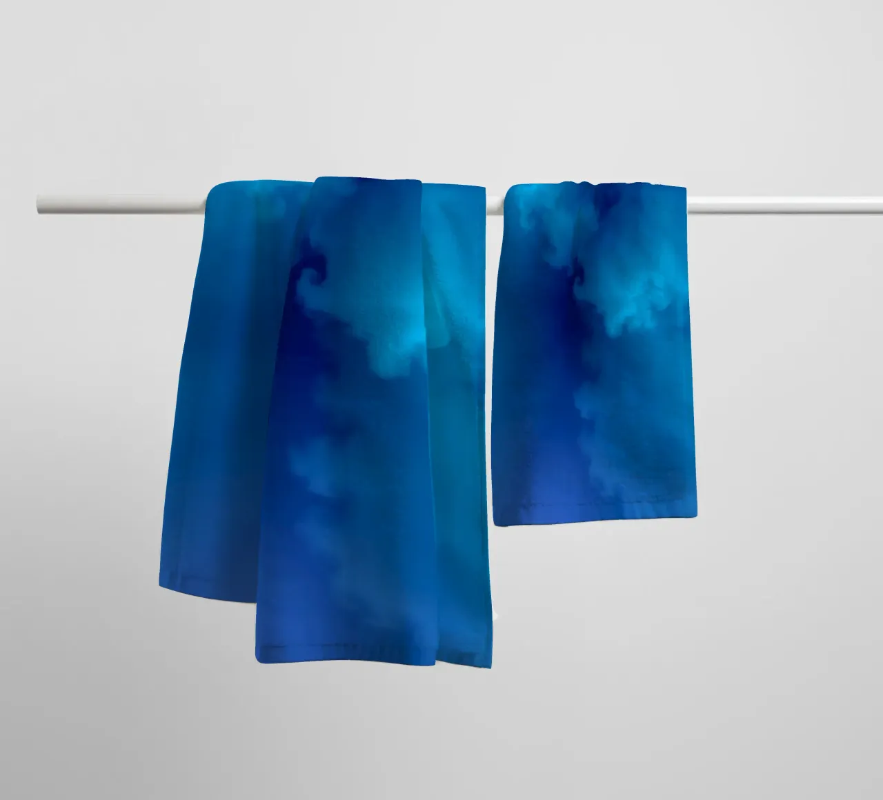 Soft blue abstract wallpaper creating a serene and calming towel by DesignDoodle