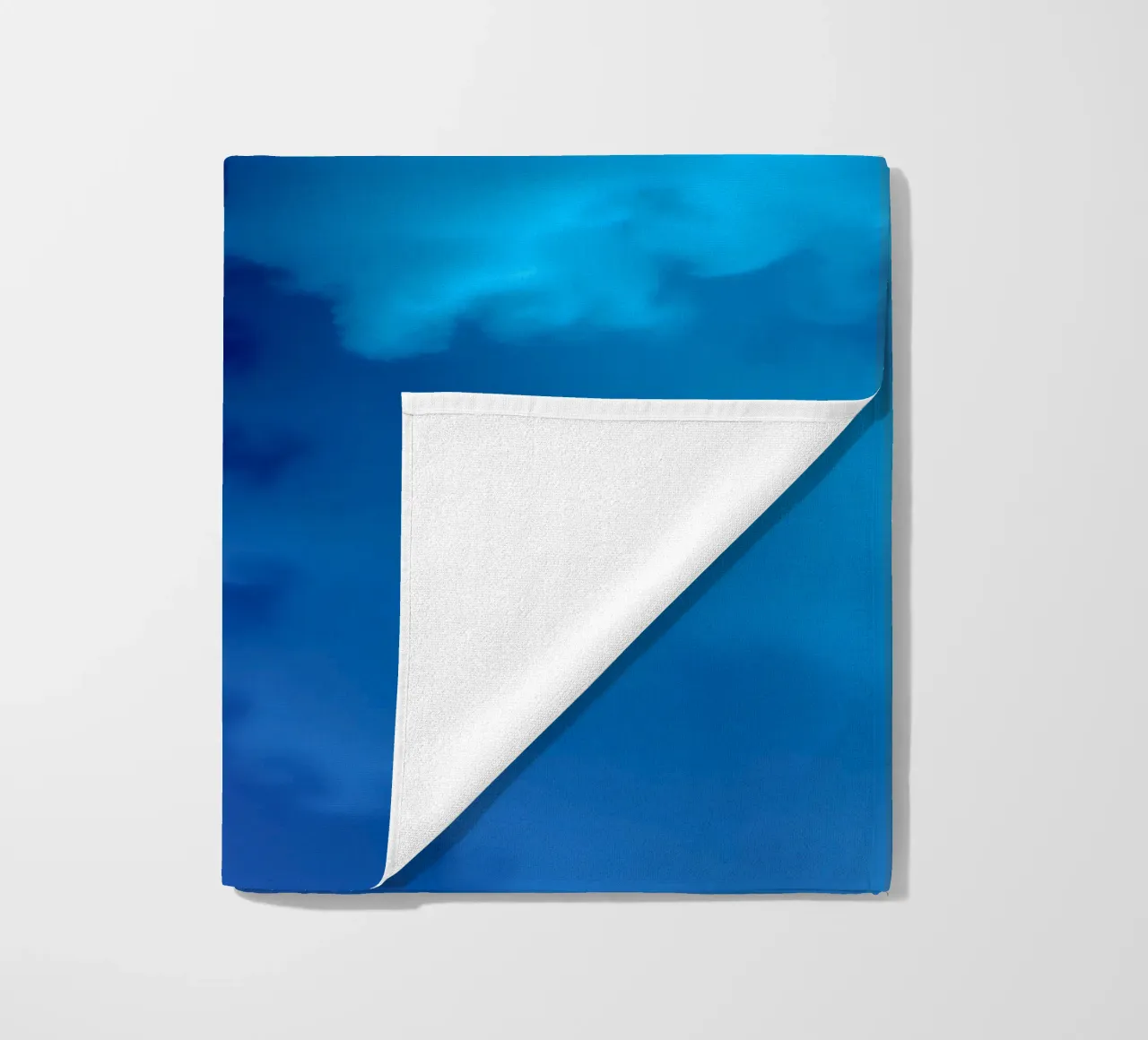 Soft blue abstract wallpaper creating a serene and calming beach towel by DesignDoodle