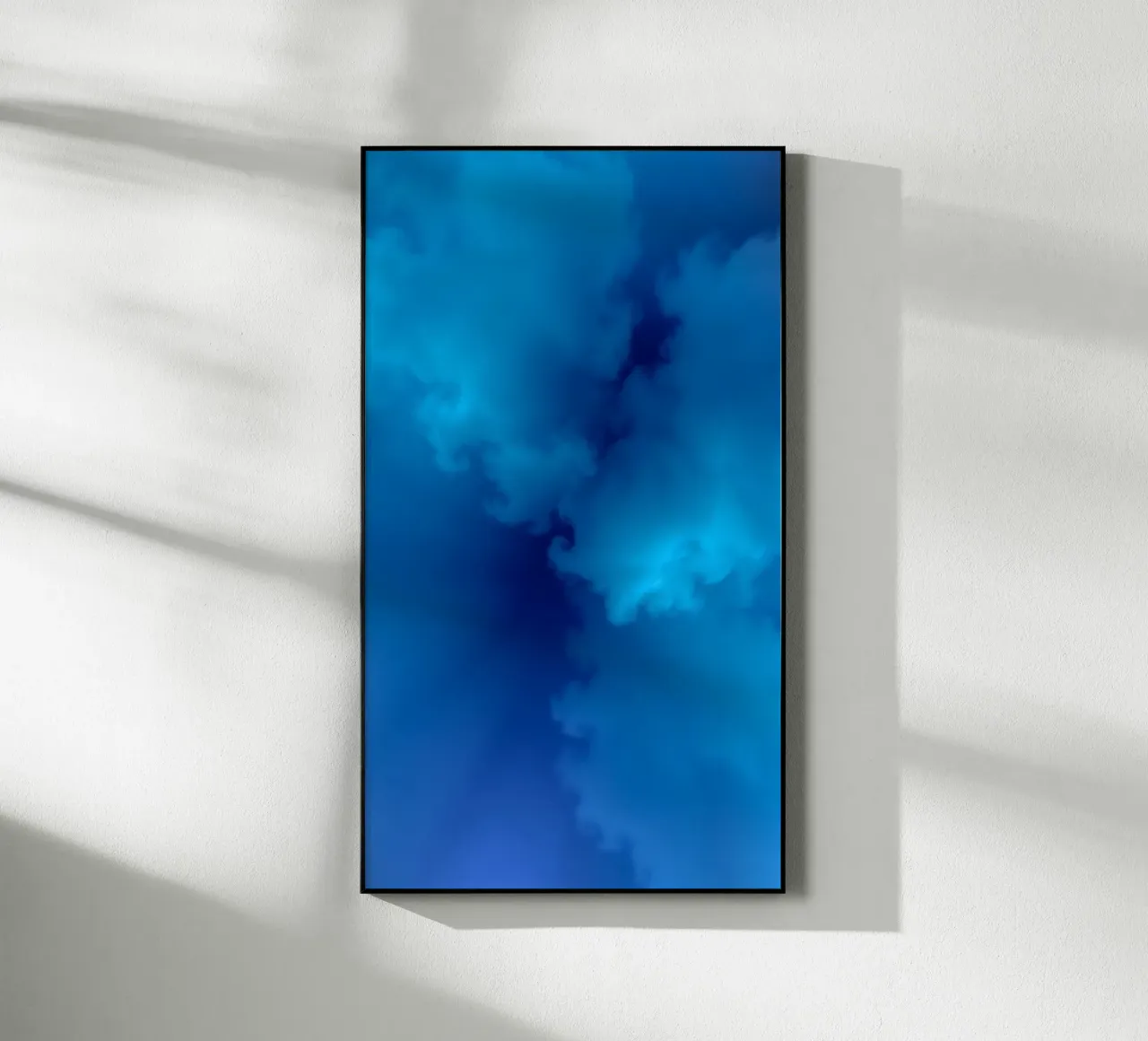 Zacht blauw abstract behang dat een serene en rustgevende sfeer creëert. acryl van DesignDoodle