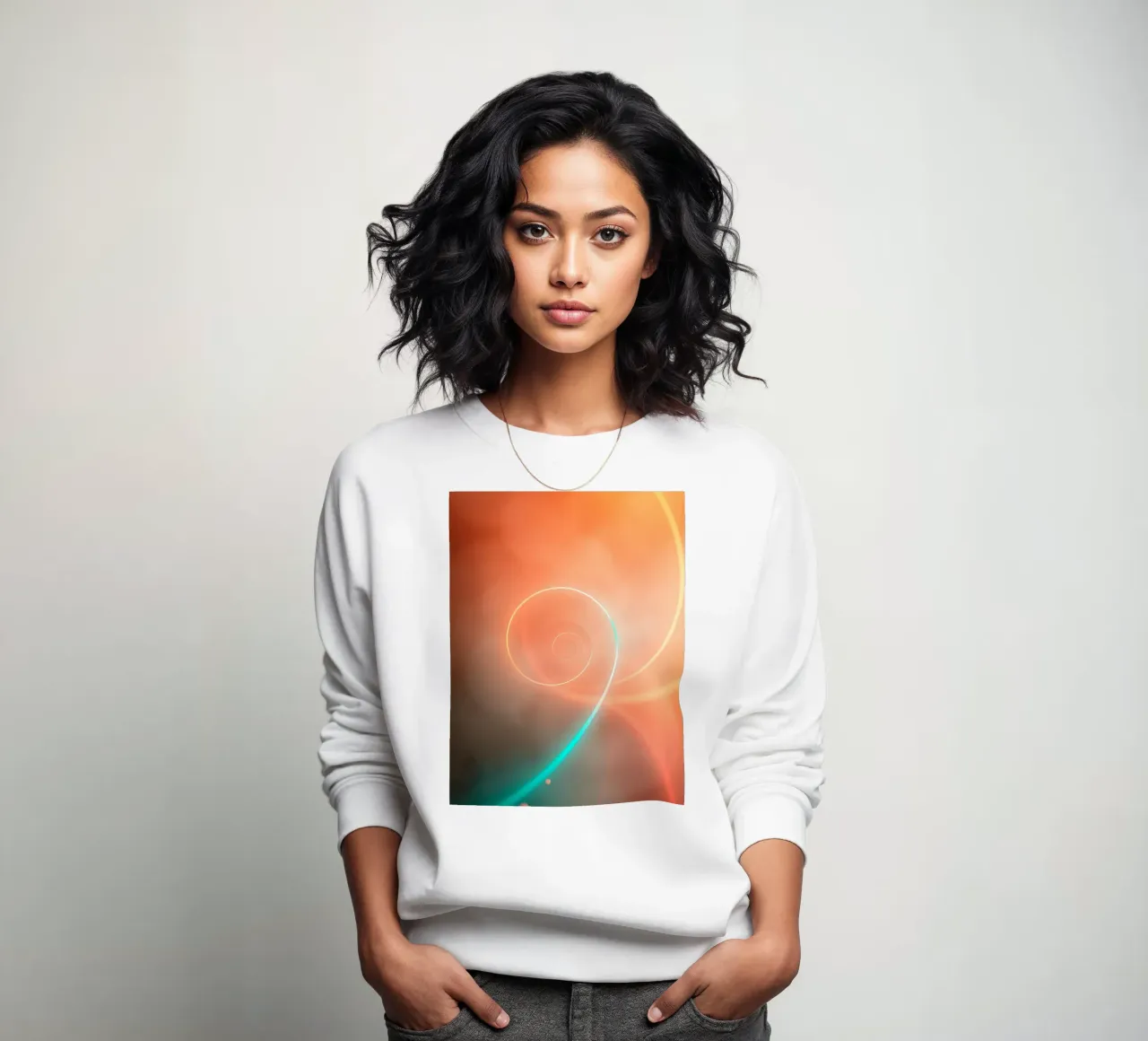 Dynamisch abstract spiraalontwerp met zachte verlopen sweatshirt van DesignDoodle