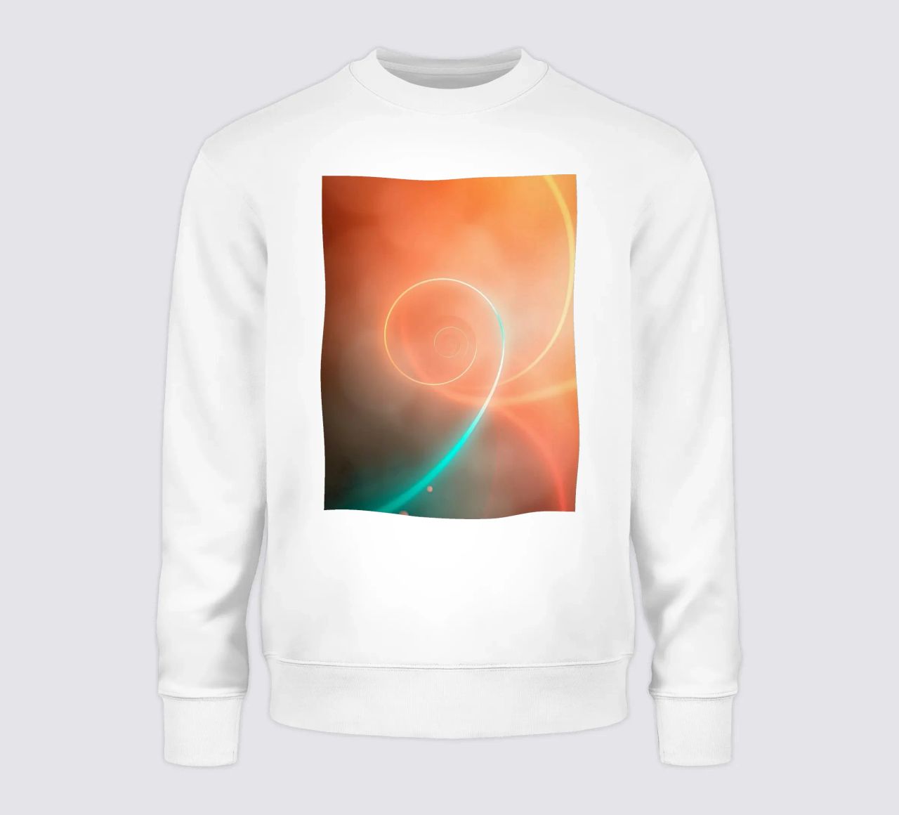 Dynamic abstract spiral design with soft gradients sweatshirt by DesignDoodle