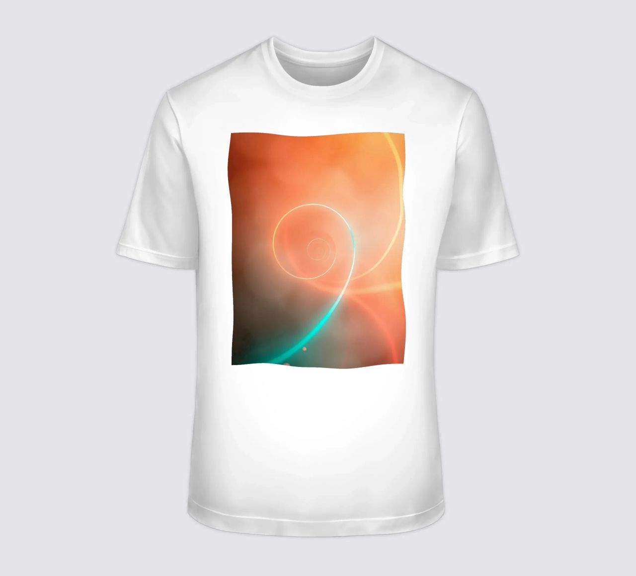 Dynamic abstract spiral design with soft gradients t-shirt by DesignDoodle