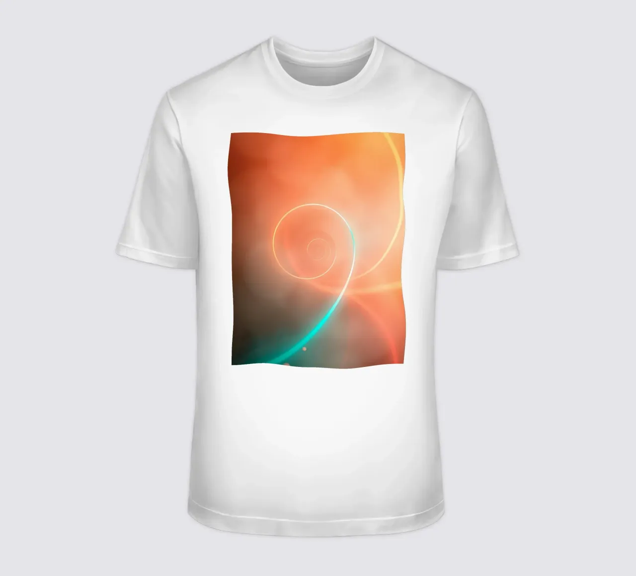 Dynamisches abstraktes Spiraldesign mit weichen Farbverläufen T-Shirt von DesignDoodle