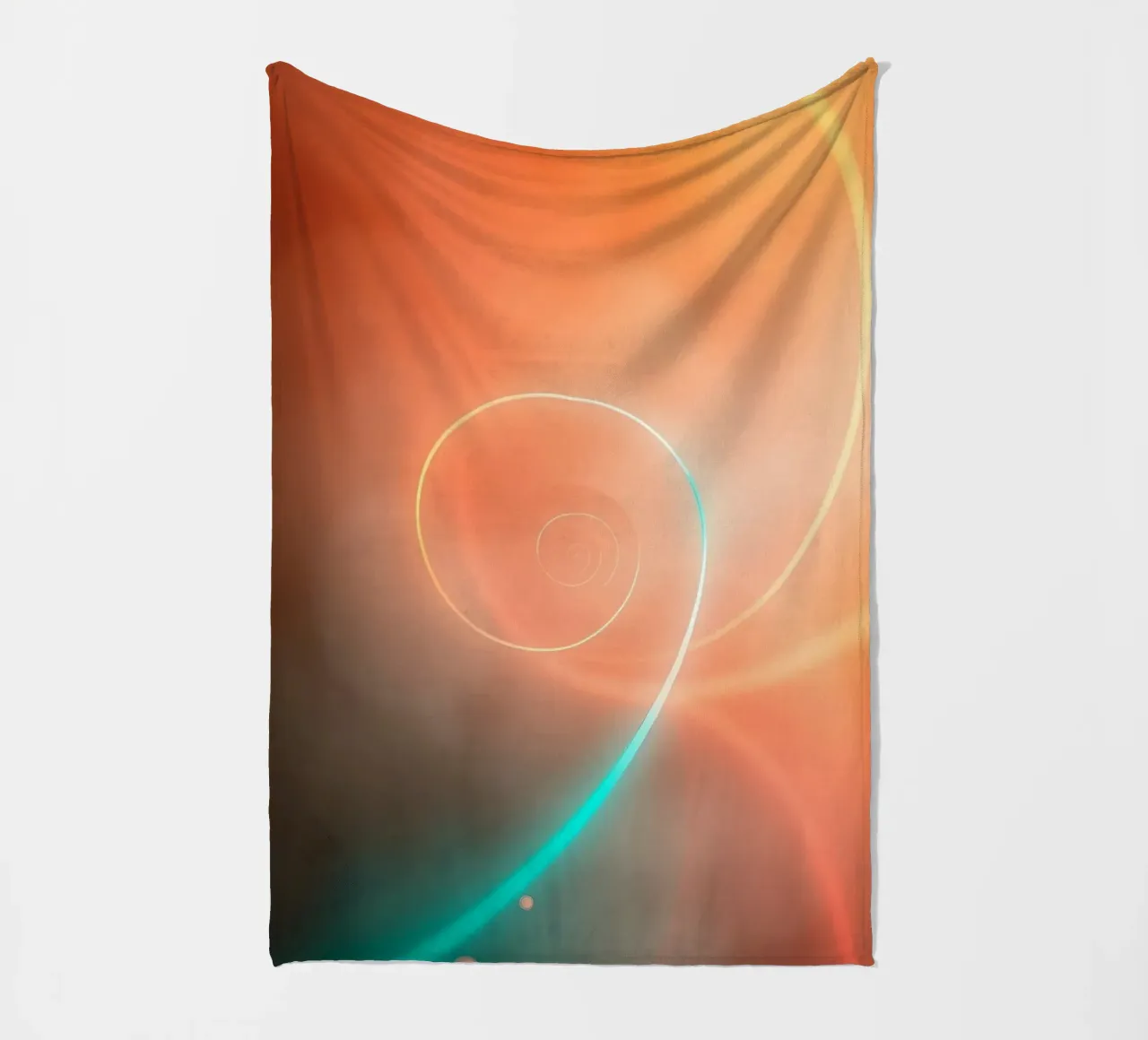 Dynamisches abstraktes Spiraldesign mit weichen Farbverläufen Fleecedecke von DesignDoodle
