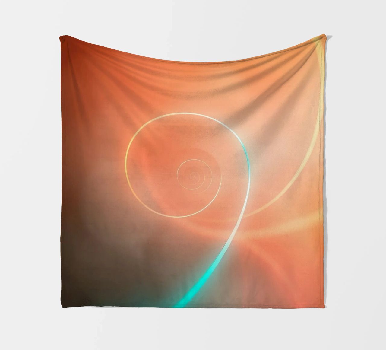 Dynamic abstract spiral design with soft gradients fleece blanket by DesignDoodle