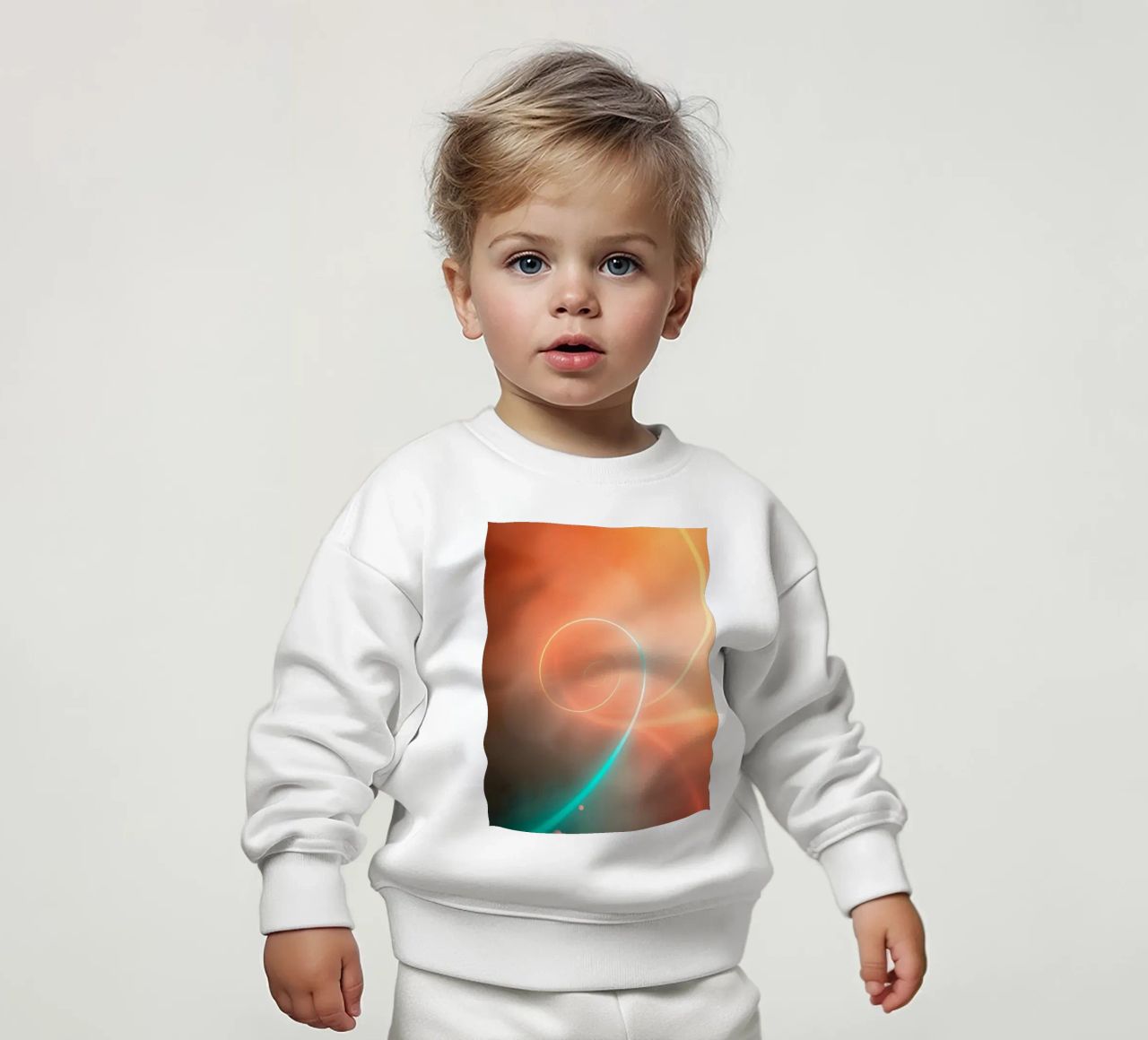 Dynamic abstract spiral design with soft gradients baby sweatshirt by DesignDoodle