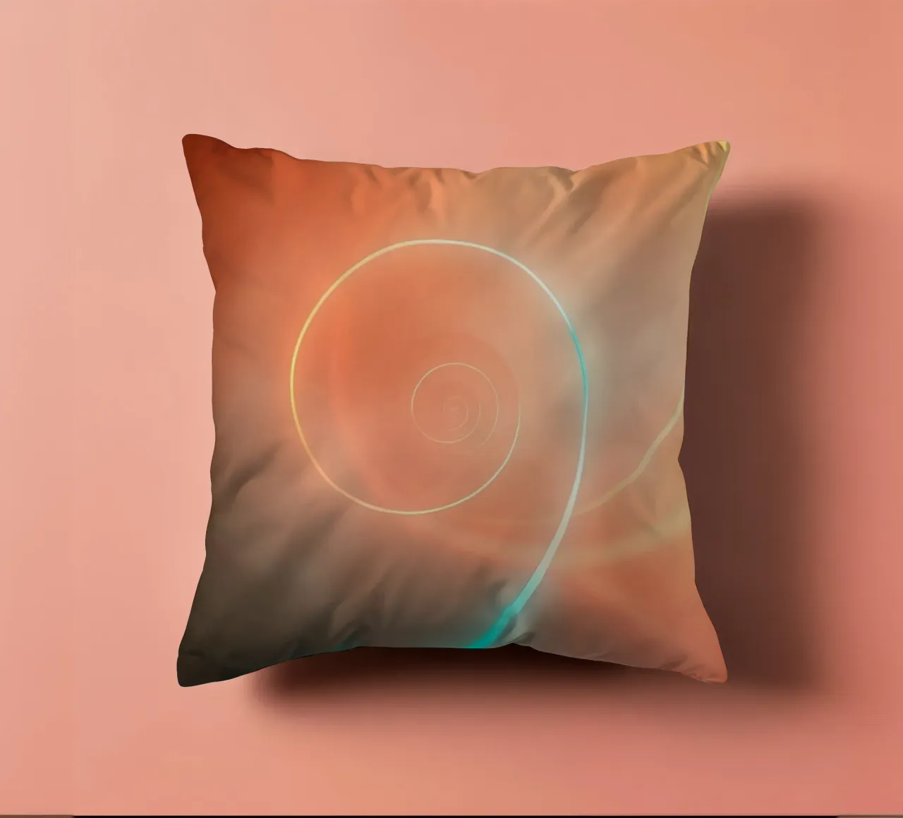 Spirale abstraite dynamique avec des dégradés doux coussin de DesignDoodle