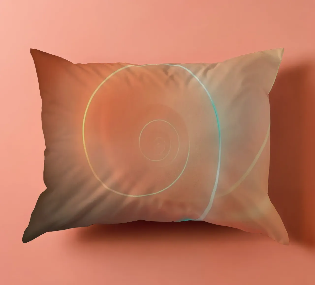 Spirale abstraite dynamique avec des dégradés doux coussin de DesignDoodle