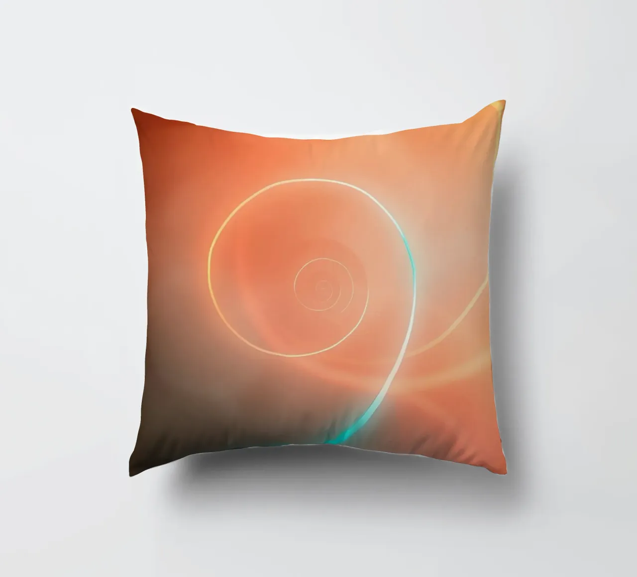 Spirale abstraite dynamique avec des dégradés doux coussin de DesignDoodle