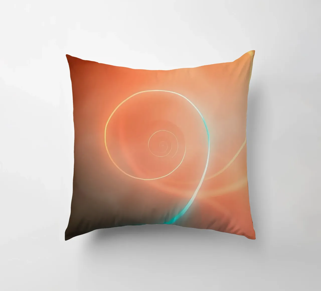 Spirale abstraite dynamique avec des dégradés doux coussin de DesignDoodle