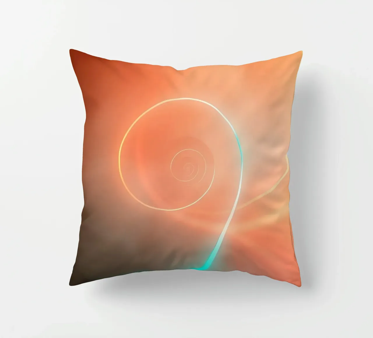 Spirale abstraite dynamique avec des dégradés doux coussin de DesignDoodle
