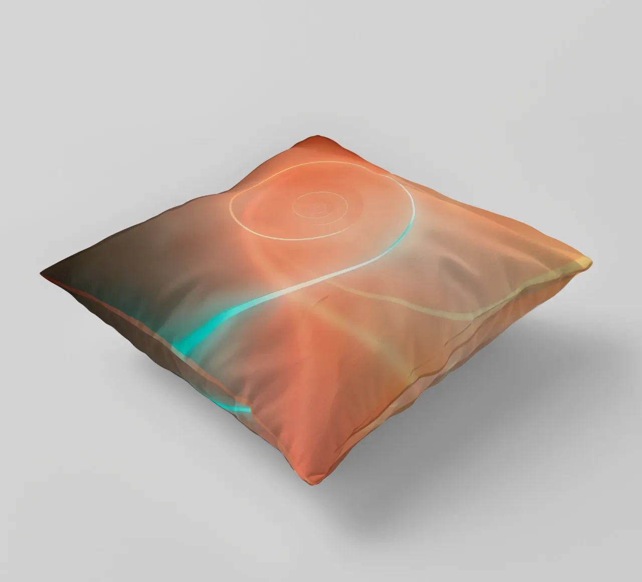 Spirale abstraite dynamique avec des dégradés doux coussin de DesignDoodle