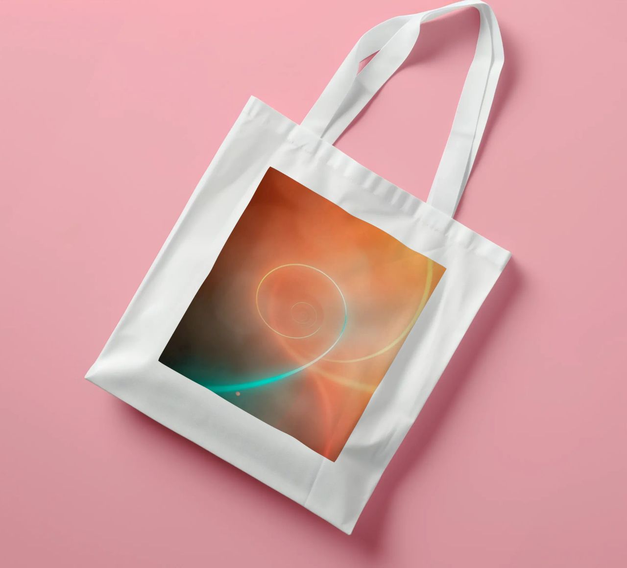 Dynamic abstract spiral design with soft gradients tote bag by DesignDoodle